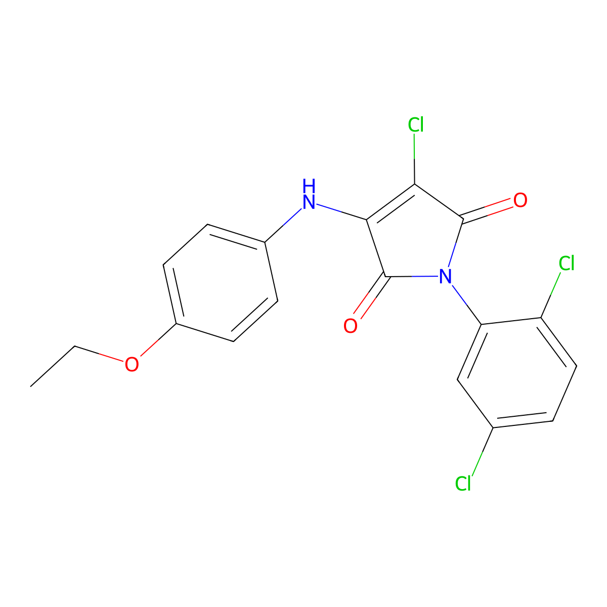 3-Chloro-1-(2,5-dichlorophenyl)-4-(4-ethoxyanilino)pyrrole-2,5-dione molecular structure, CAS 307534-46-9
