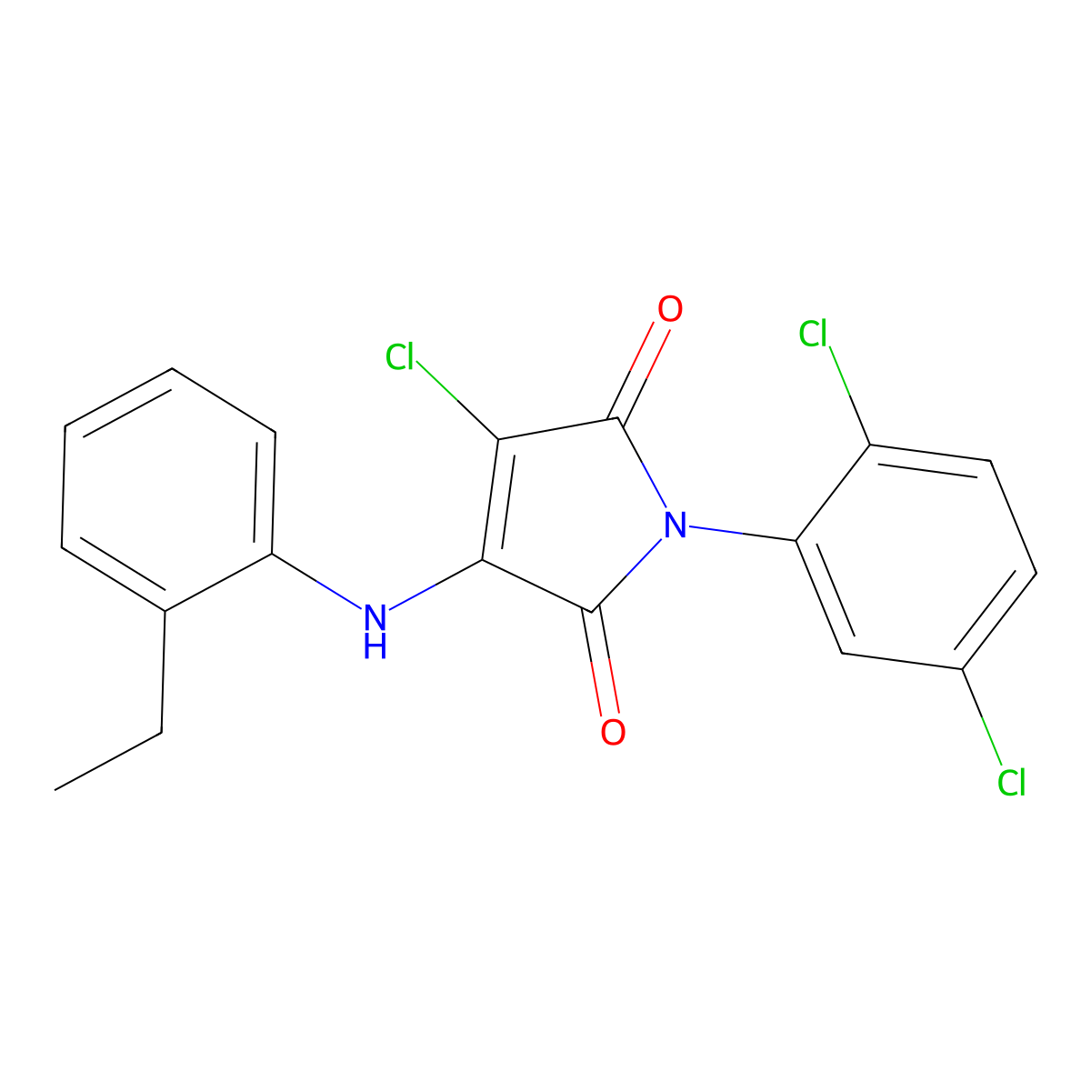 3-Chloro-1-(2,5-dichlorophenyl)-4-(2-ethylanilino)pyrrole-2,5-dione molecular structure, CAS 307534-47-0