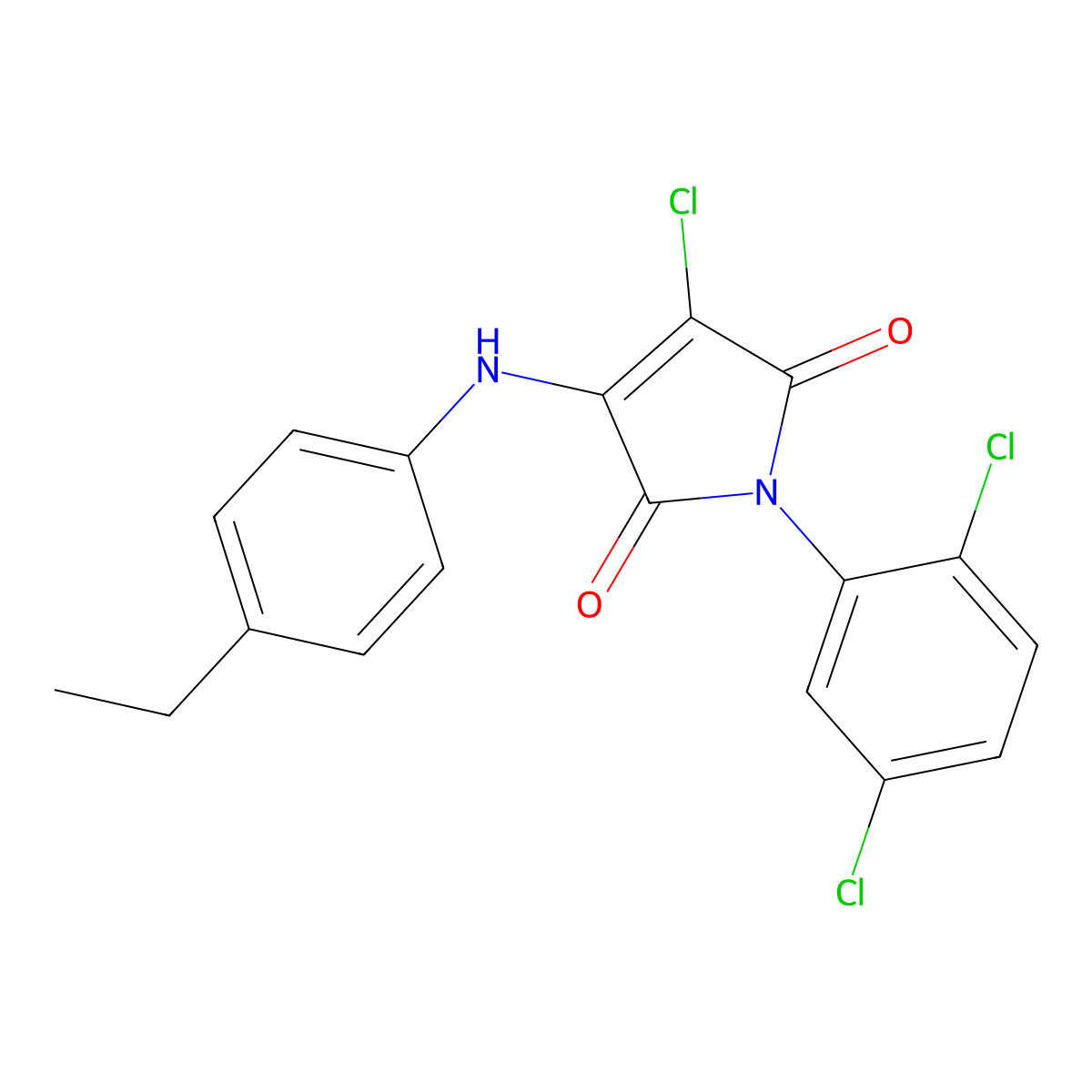 3-Chloro-1-(2,5-dichlorophenyl)-4-(4-ethylanilino)pyrrole-2,5-dione molecular structure, CAS 307534-48-1