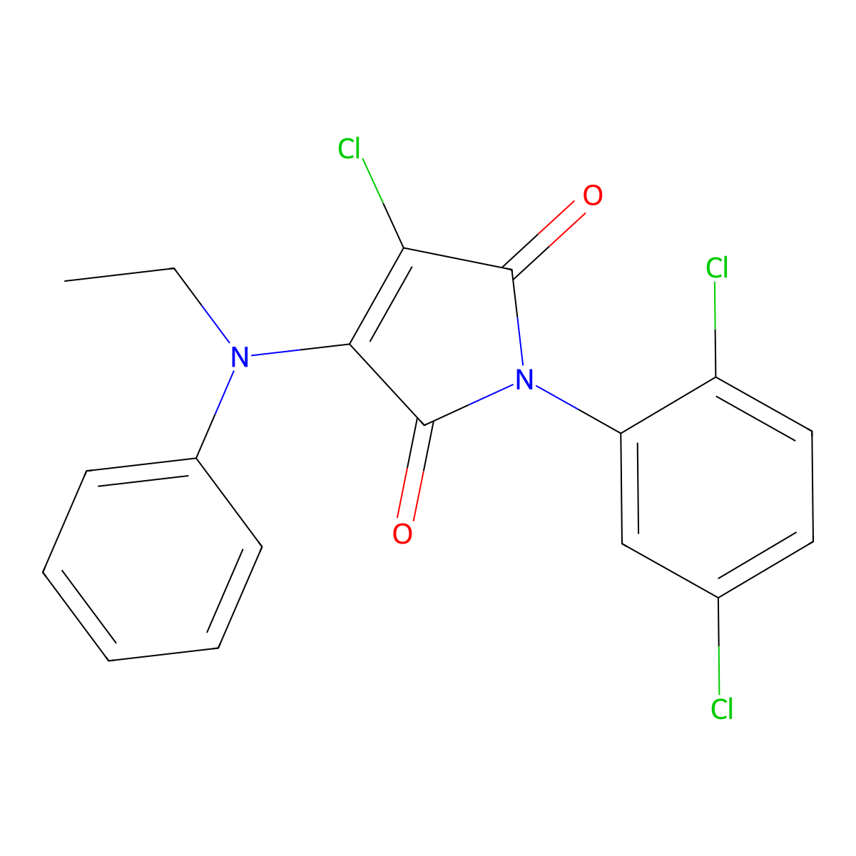 3-chloro-1-(2,5-dichlorophenyl)-4-(N-ethylanilino)pyrrole-2,5-dione molecular structure, CAS 307534-49-2