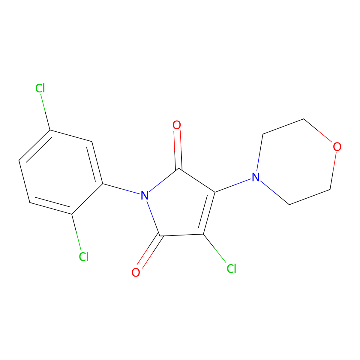 3-Chloro-1-(2,5-dichlorophenyl)-4-morpholin-4-ylpyrrole-2,5-dione molecular structure, CAS 307534-51-6
