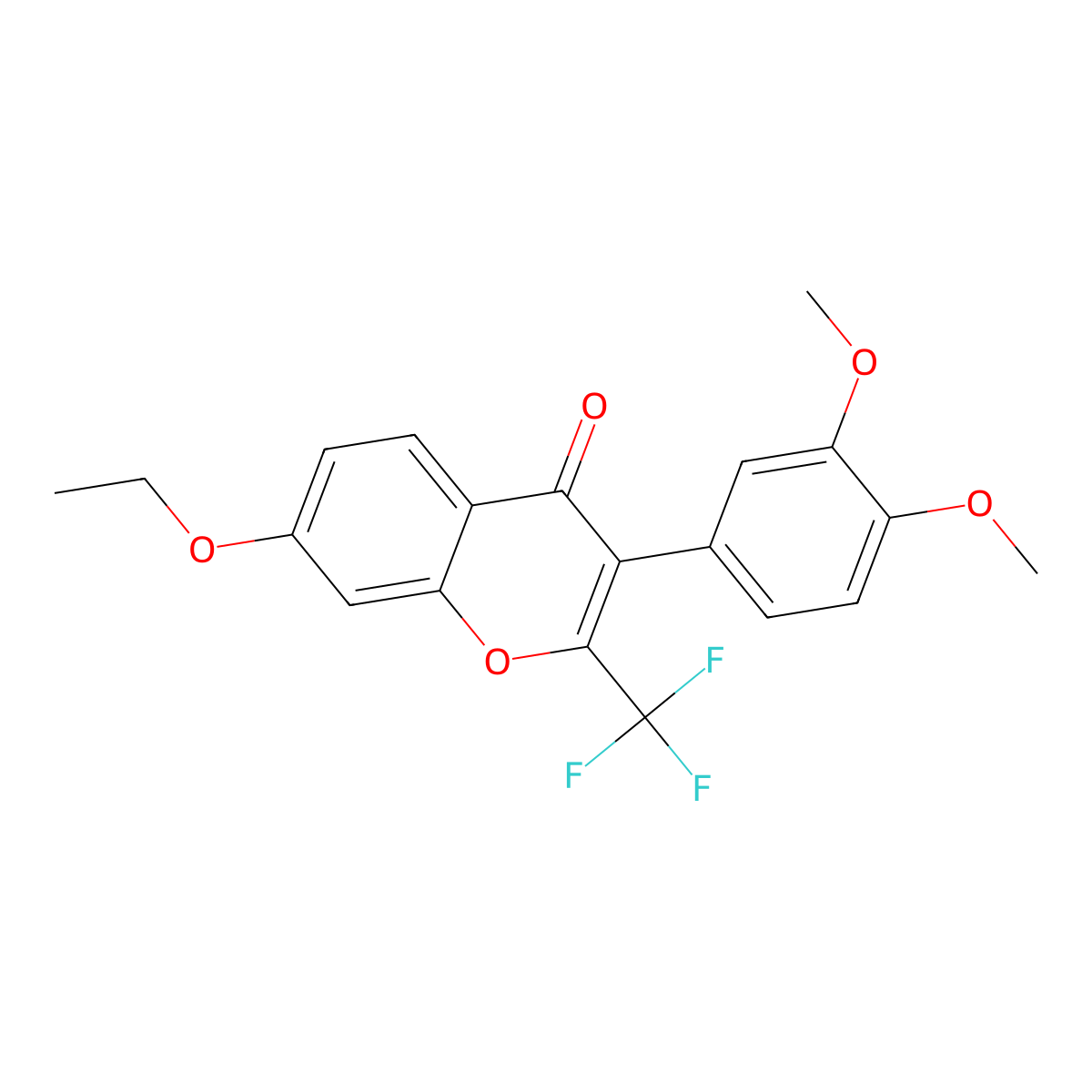 3-(3,4-dimethoxyphenyl)-7-ethoxy-2-(trifluoromethyl)-4H-chromen-4-one molecular structure, CAS 307534-86-7