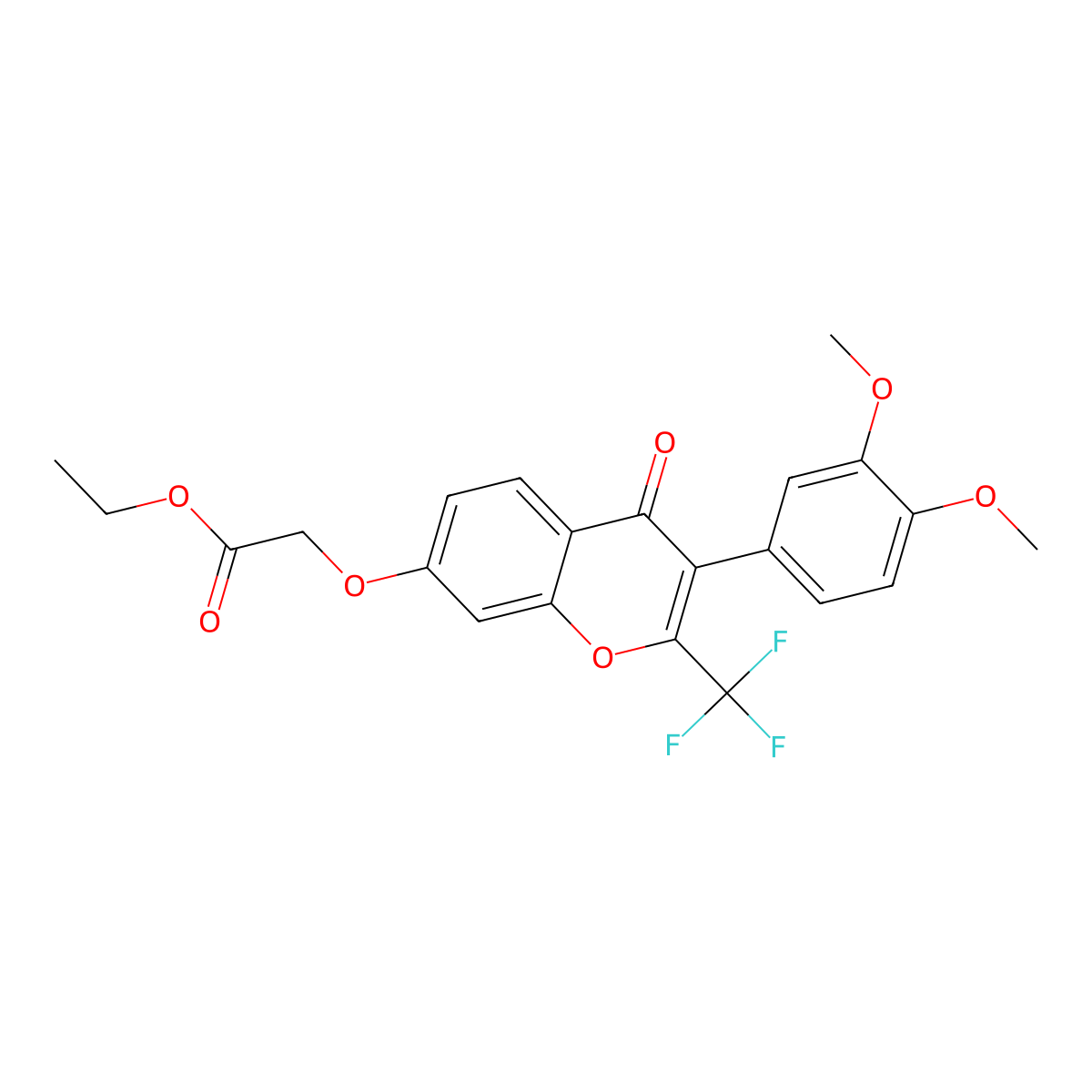 ethyl {[3-(3,4-dimethoxyphenyl)-4-oxo-2-(trifluoromethyl)-4H-chromen-7-yl]oxy}acetate molecular structure, CAS 307534-89-0