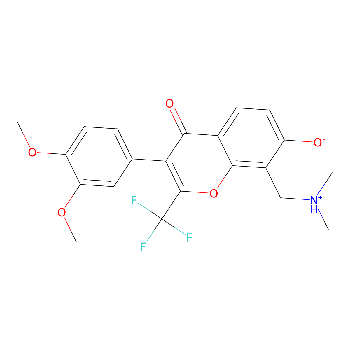 3-(3,4-dimethoxyphenyl)-8-[(dimethylamino)methyl]-7-hydroxy-2-(trifluoromethyl)-4H-chromen-4-one molecular structure, CAS 307534-96-9