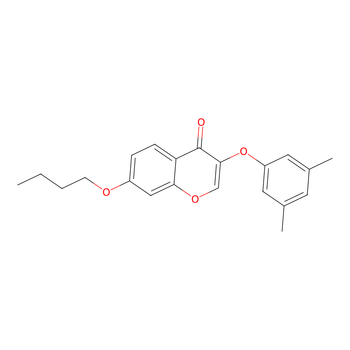 7-Butoxy-3-(3,5-dimethylphenoxy)chromen-4-one molecular structure, CAS 307535-14-4