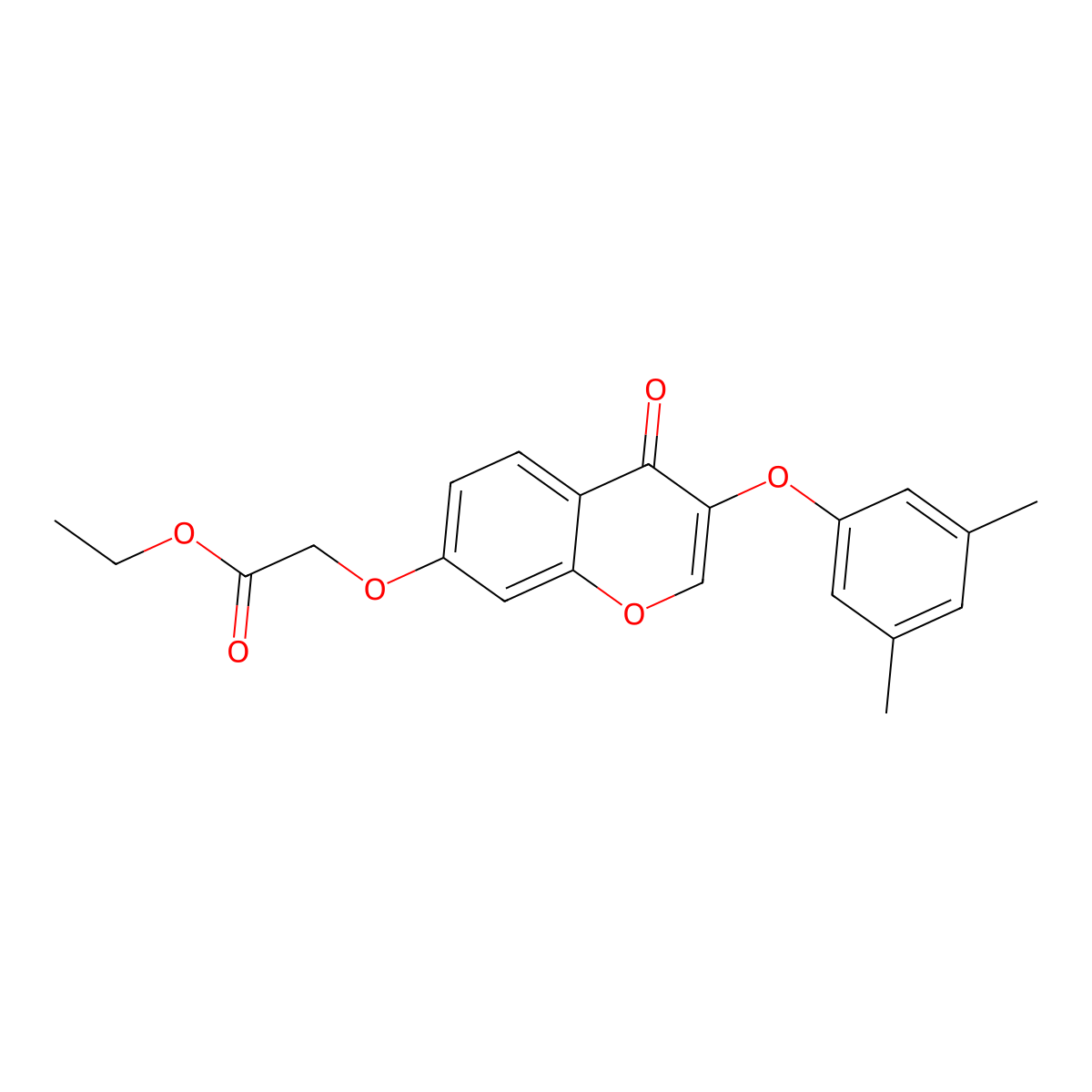 Ethyl 2-[3-(3,5-dimethylphenoxy)-4-oxochromen-7-yl]oxyacetate molecular structure, CAS 307535-17-7