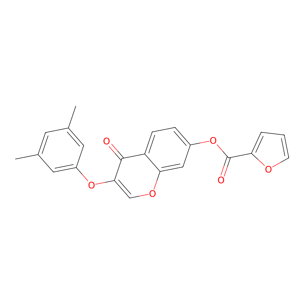 3-(3,5-dimethylphenoxy)-4-oxo-4H-chromen-7-yl furan-2-carboxylate molecular structure, CAS 307535-23-5