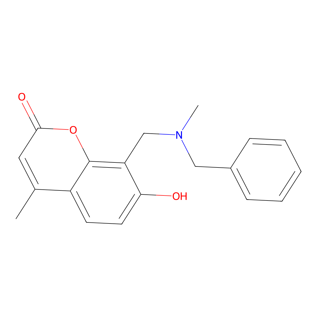 8-{[benzyl(methyl)amino]methyl}-7-hydroxy-4-methyl-2H-chromen-2-one molecular structure, CAS 307535-32-6