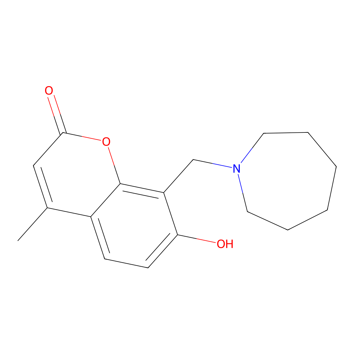 8-(azepan-1-ylmethyl)-7-hydroxy-4-methyl-2H-chromen-2-one molecular structure, CAS 307535-33-7