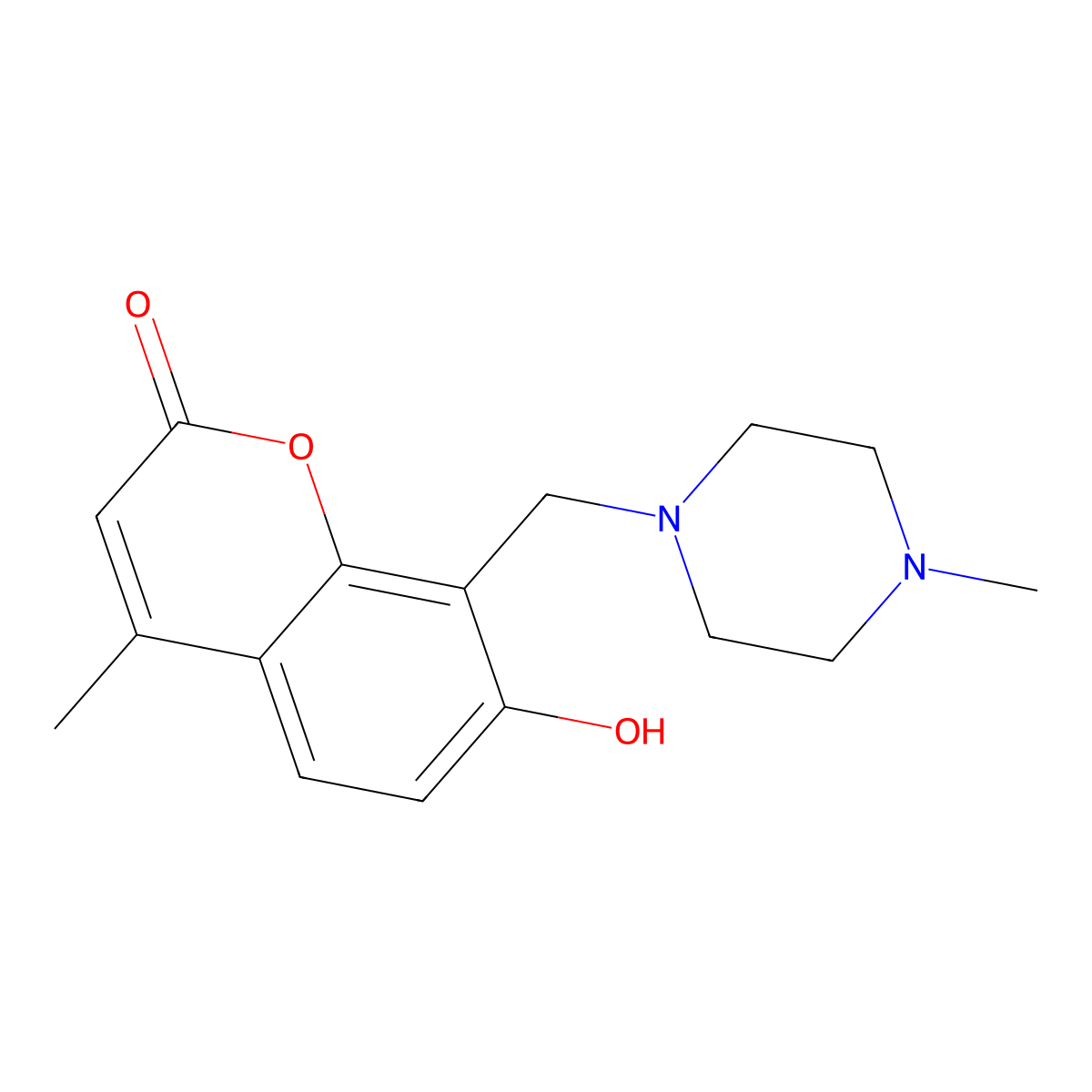 7-hydroxy-4-methyl-8-[(4-methylpiperazin-1-yl)methyl]-2H-chromen-2-one molecular structure, CAS 307535-36-0