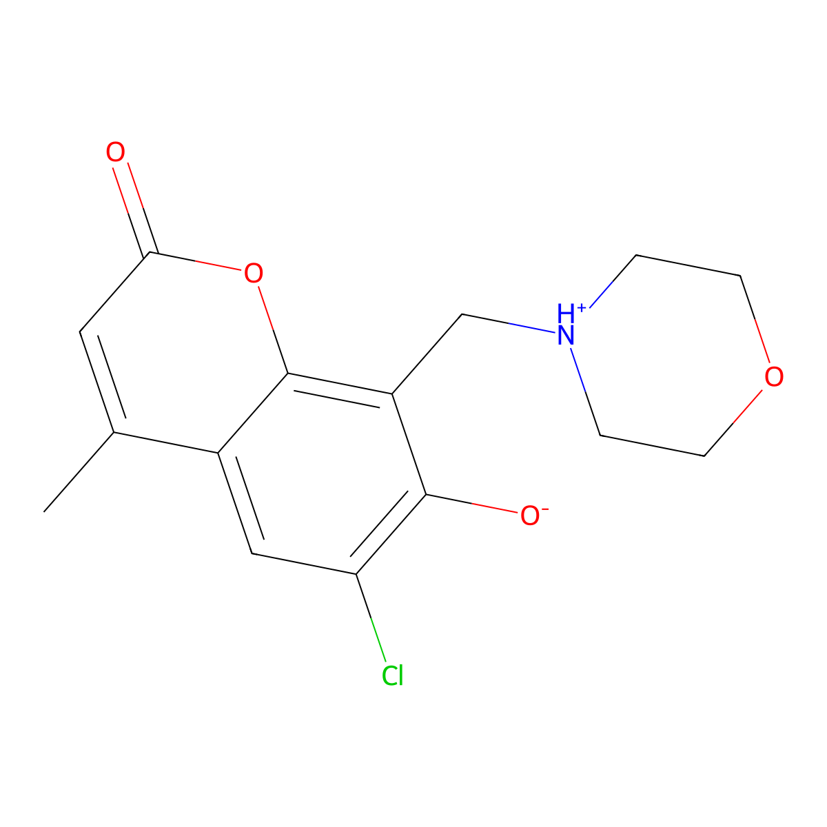 6-Chloro-7-hydroxy-4-methyl-8-(morpholin-4-ylmethyl)chromen-2-one molecular structure, CAS 307535-49-5