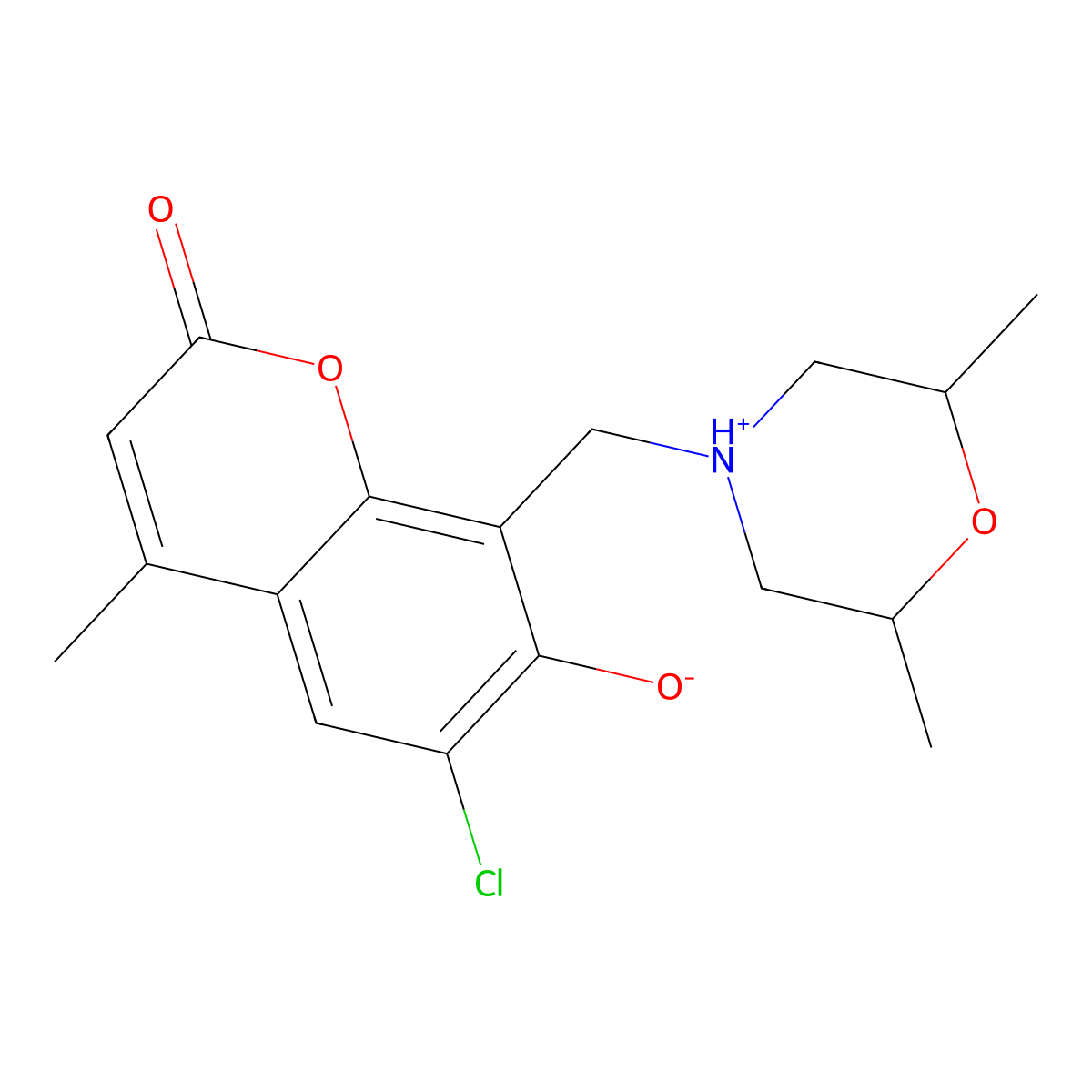 6-chloro-8-[(2,6-dimethyl-4-morpholinyl)methyl]-7-hydroxy-4-methyl-2H-chromen-2-one molecular structure, CAS 307535-53-1