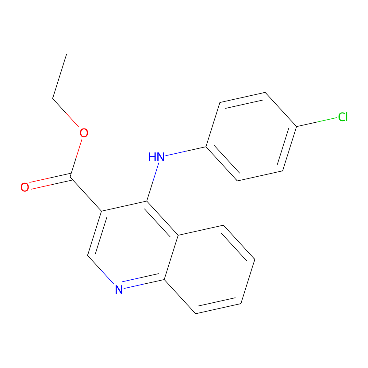 Ethyl 4-[(4-chlorophenyl)amino]quinoline-3-carboxylate molecular structure, CAS 307535-64-4
