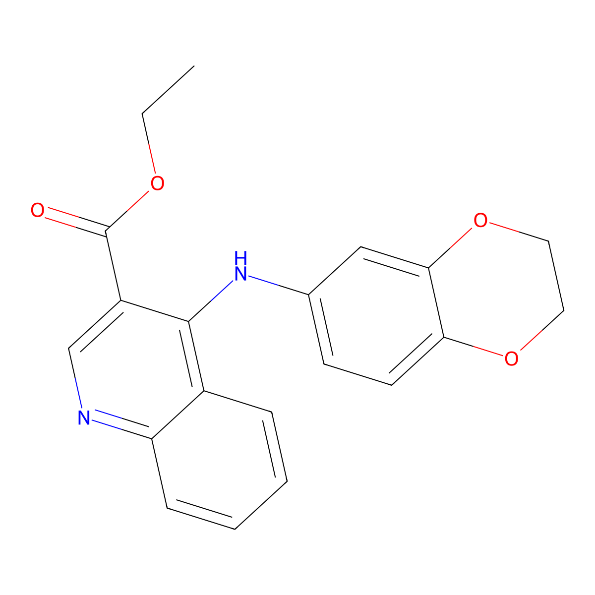 4-(2,3-Dihydro-1,4-benzodioxin-6-ylamino)-3-quinolinecarboxylic acid ethyl ester molecular structure, CAS 307535-76-8