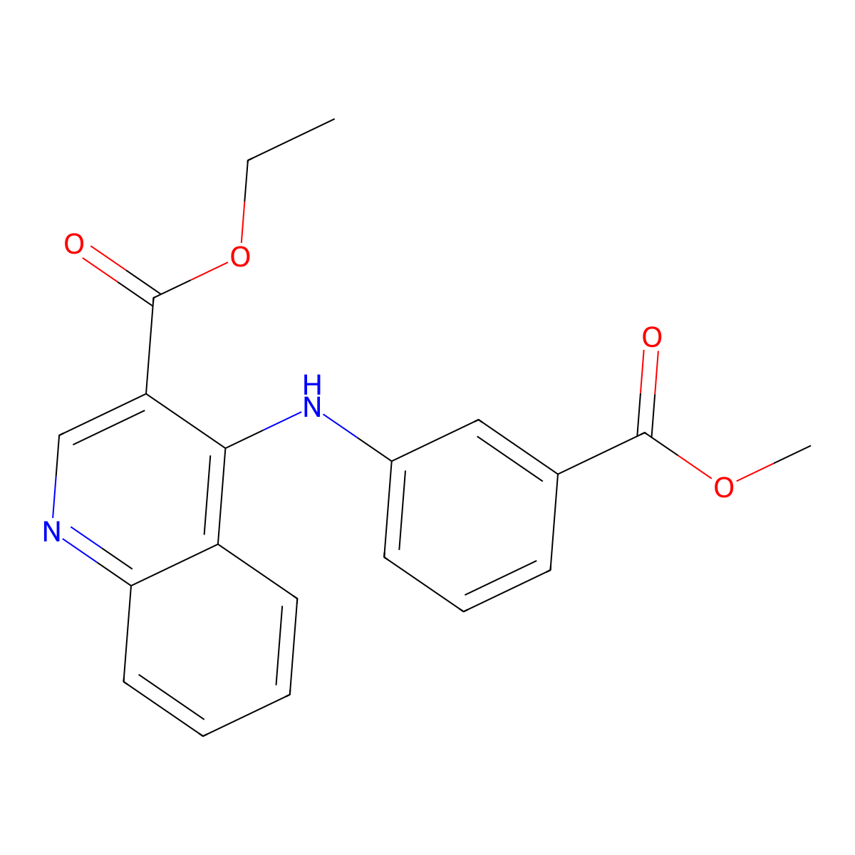 Ethyl 4-{[3-(methoxycarbonyl)phenyl]amino}quinoline-3-carboxylate molecular structure, CAS 307535-79-1