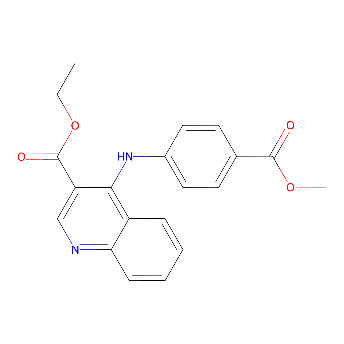 Ethyl 4-{[4-(methoxycarbonyl)phenyl]amino}quinoline-3-carboxylate molecular structure, CAS 307535-80-4