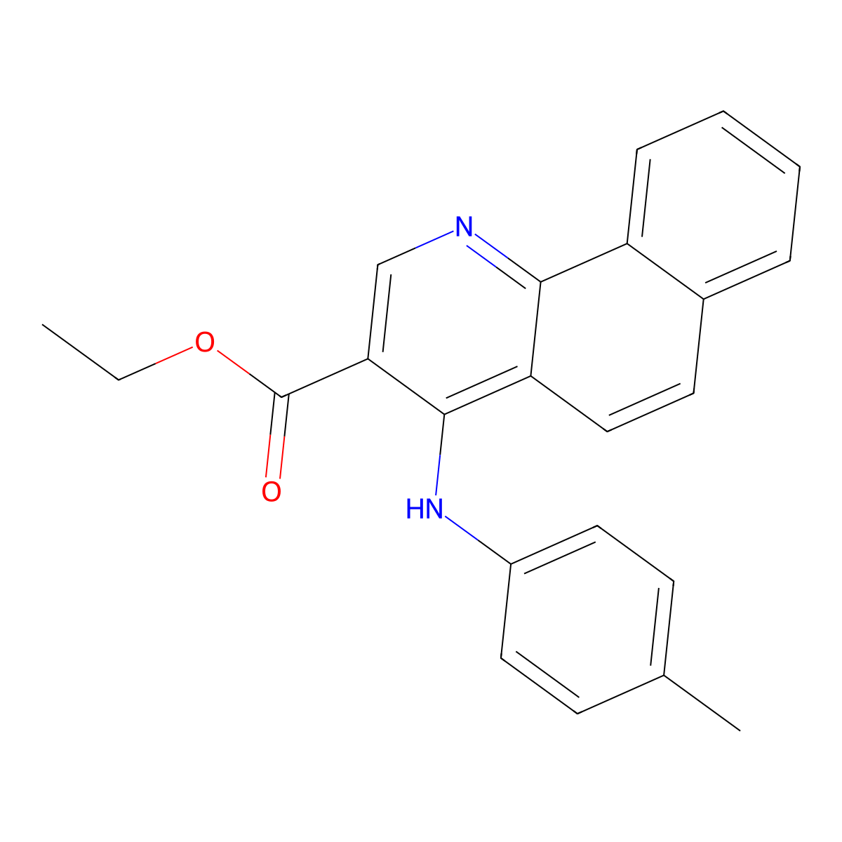 Ethyl 4-[(4-methylphenyl)amino]benzo[h]quinoline-3-carboxylate molecular structure, CAS 307535-85-9