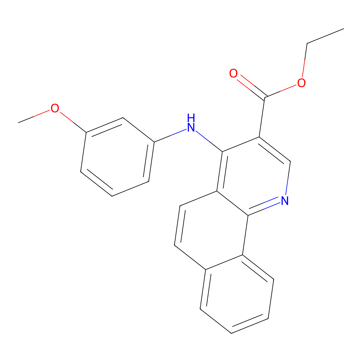 Ethyl 4-(3-methoxyanilino)benzo[h]quinoline-3-carboxylate molecular structure, CAS 307535-88-2