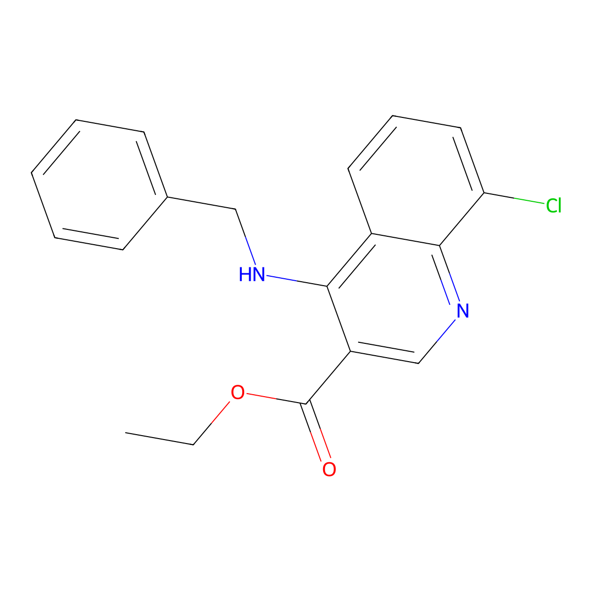Ethyl 4-(benzylamino)-8-chloroquinoline-3-carboxylate molecular structure, CAS 307536-15-8