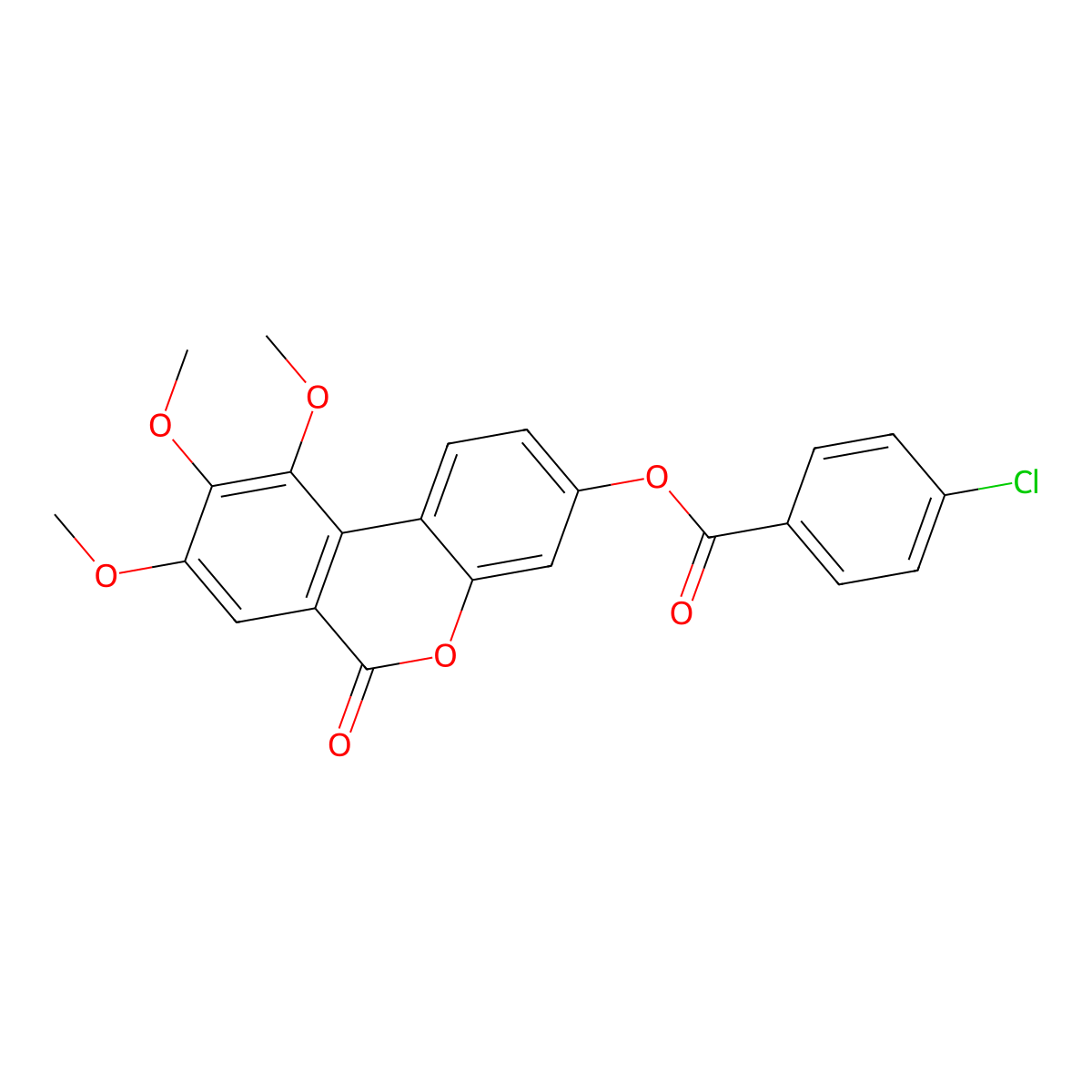 8,9,10-trimethoxy-6-oxo-6H-benzo[c]chromen-3-yl 4-chlorobenzoate molecular structure, CAS 307536-18-1