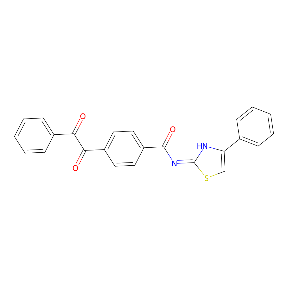 4-[oxo(phenyl)acetyl]-N-[(2E)-4-phenyl-1,3-thiazol-2(3H)-ylidene]benzamide molecular structure, CAS 307536-46-5