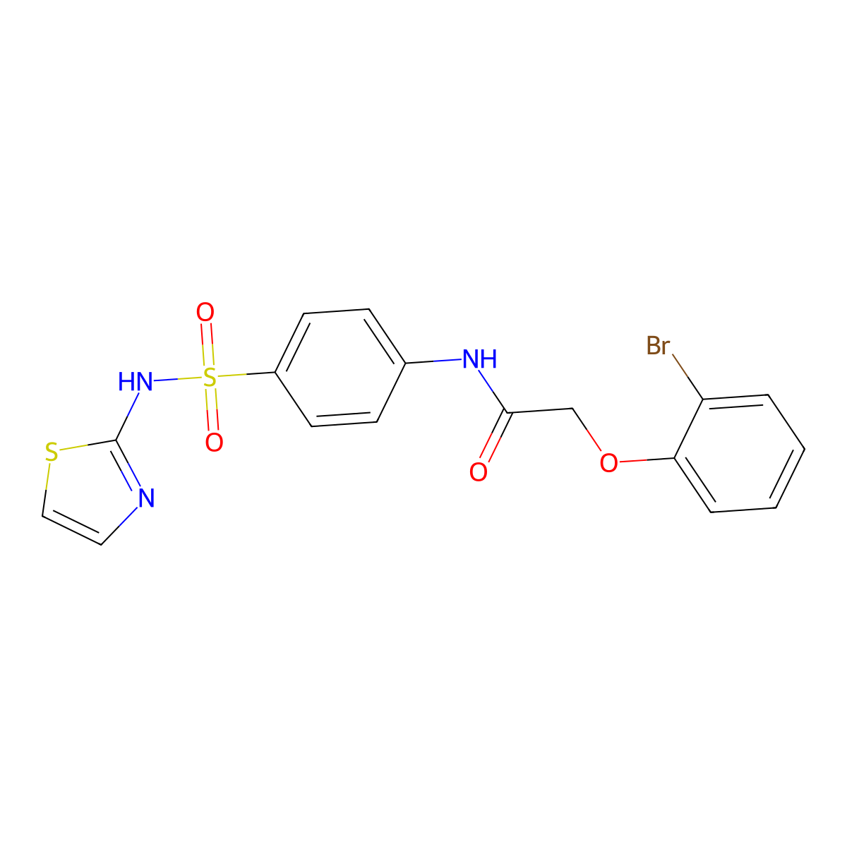 2-(2-Bromo-phenoxy)-N-[4-(thiazol-2-ylsulfamoyl)-phenyl]-acetamide molecular structure, CAS 307537-63-9