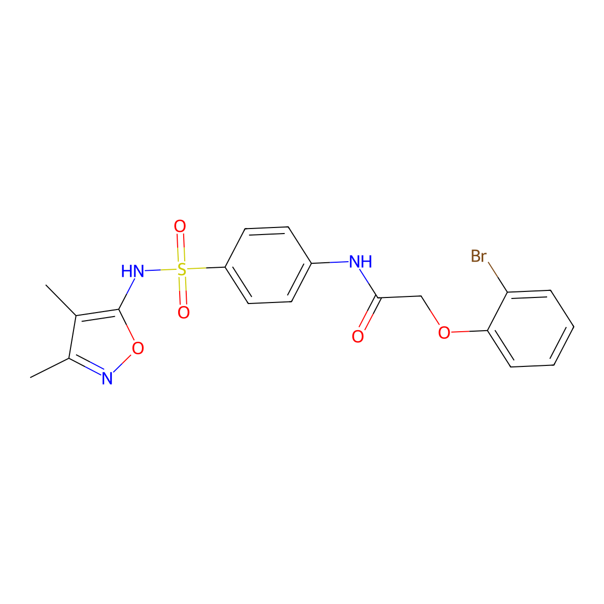 2-(2-bromophenoxy)-N-{4-[(3,4-dimethyl-1,2-oxazol-5-yl)sulfamoyl]phenyl}acetamide molecular structure, CAS 307537-64-0