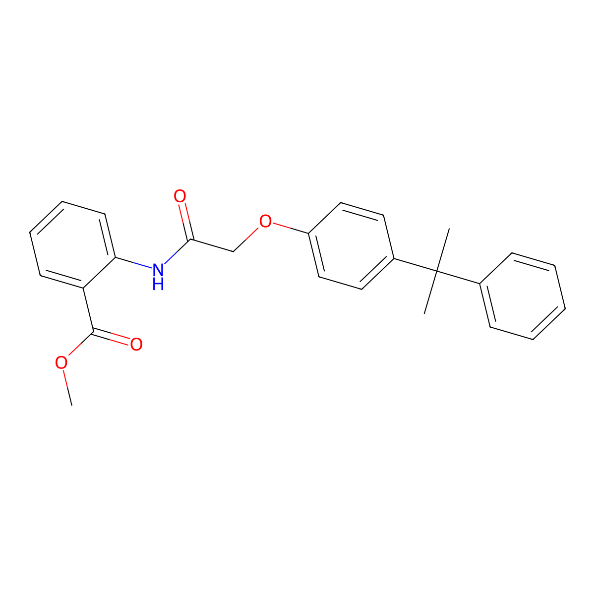Methyl 2-[[2-[4-(2-phenylpropan-2-yl)phenoxy]acetyl]amino]benzoate molecular structure, CAS 307537-84-4