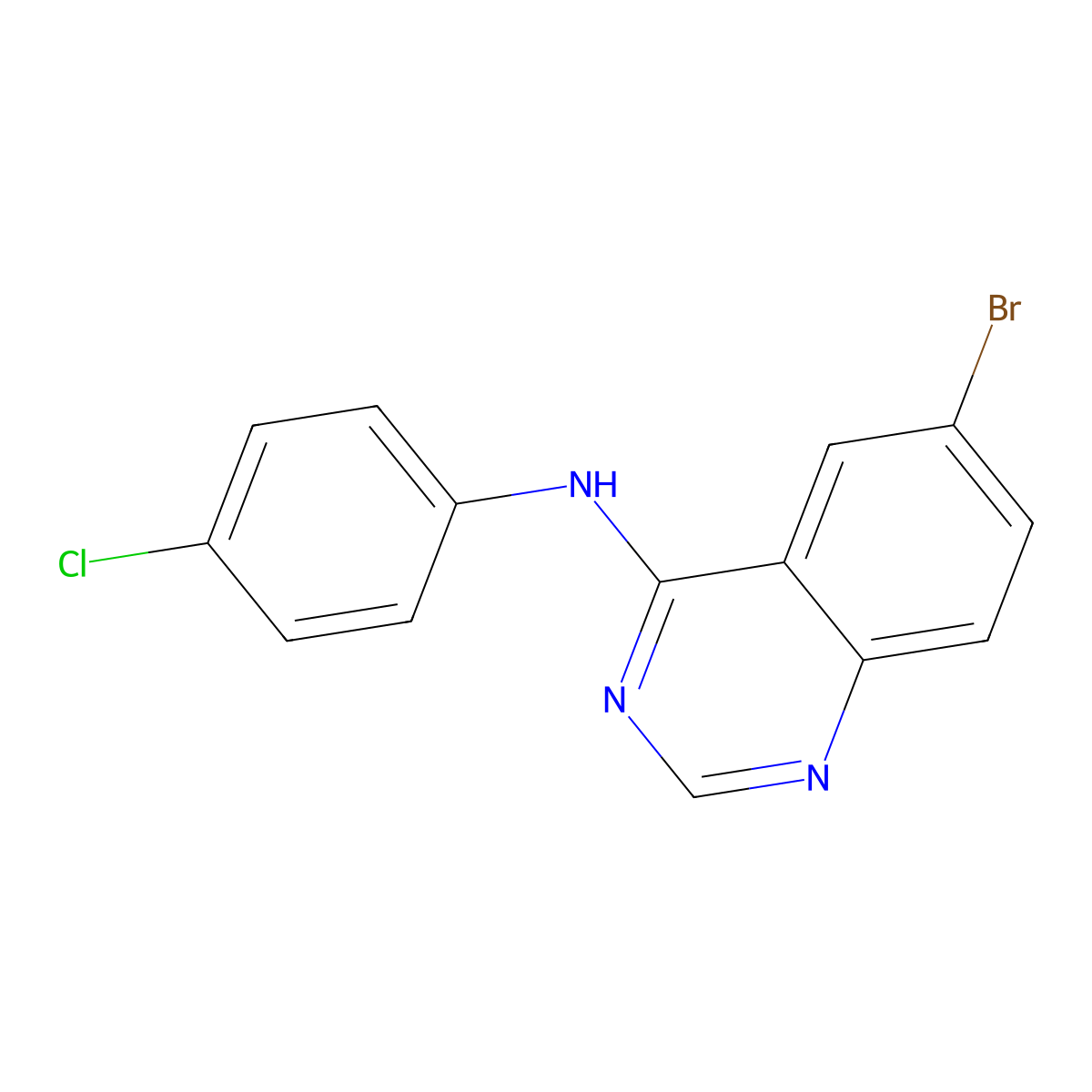 6-bromo-N-(4-chlorophenyl)-4-quinazolinamine molecular structure, CAS 307538-21-2