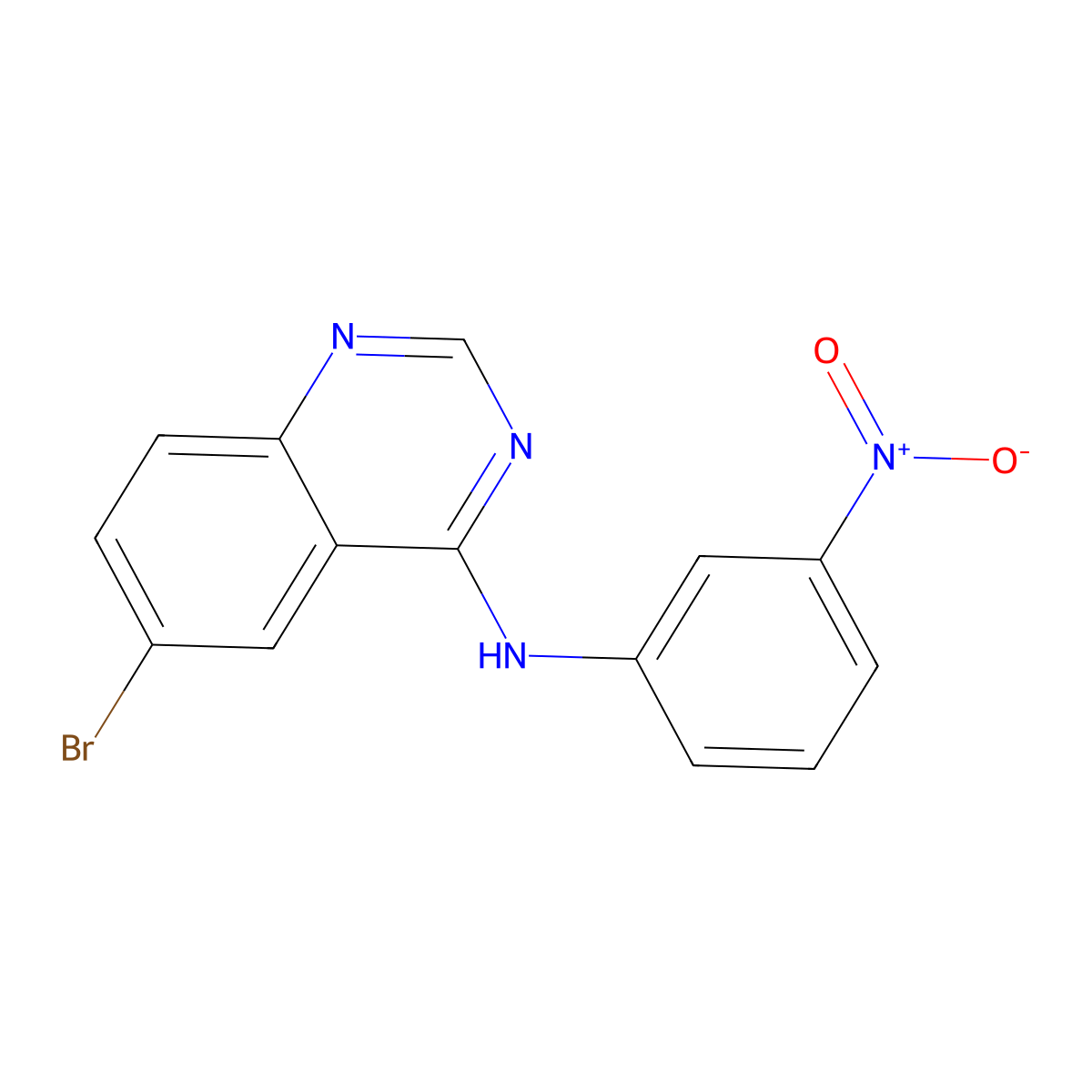 6-Bromo-n-(3-nitrophenyl)quinazolin-4-amine molecular structure, CAS 307538-22-3