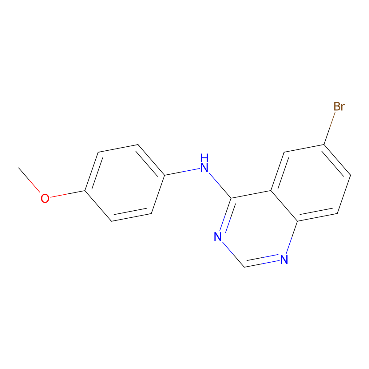 6-bromo-N-(4-methoxyphenyl)quinazolin-4-amine molecular structure, CAS 307538-25-6