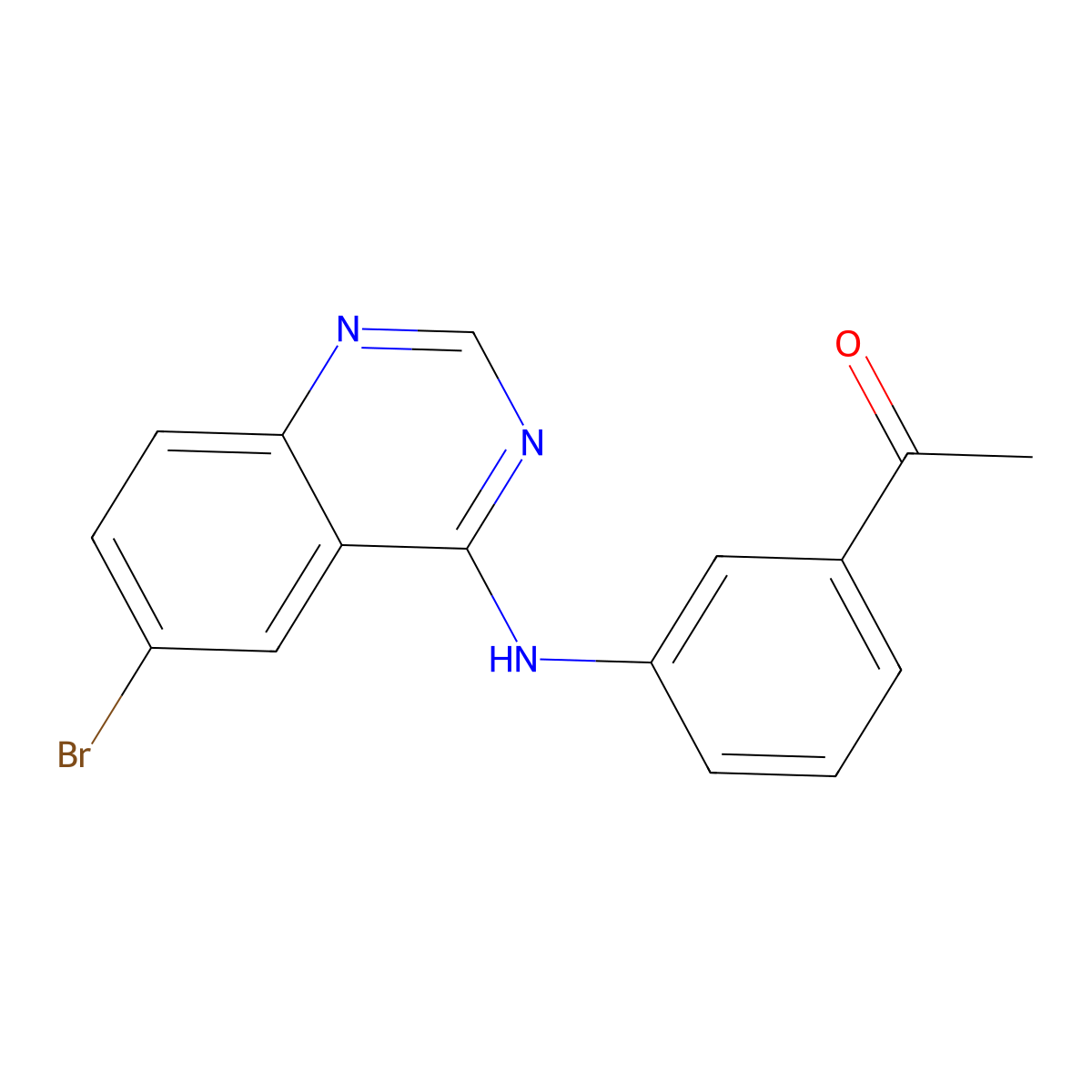 1-[3-[(6-Bromoquinazolin-4-yl)amino]phenyl]ethanone molecular structure, CAS 307538-26-7