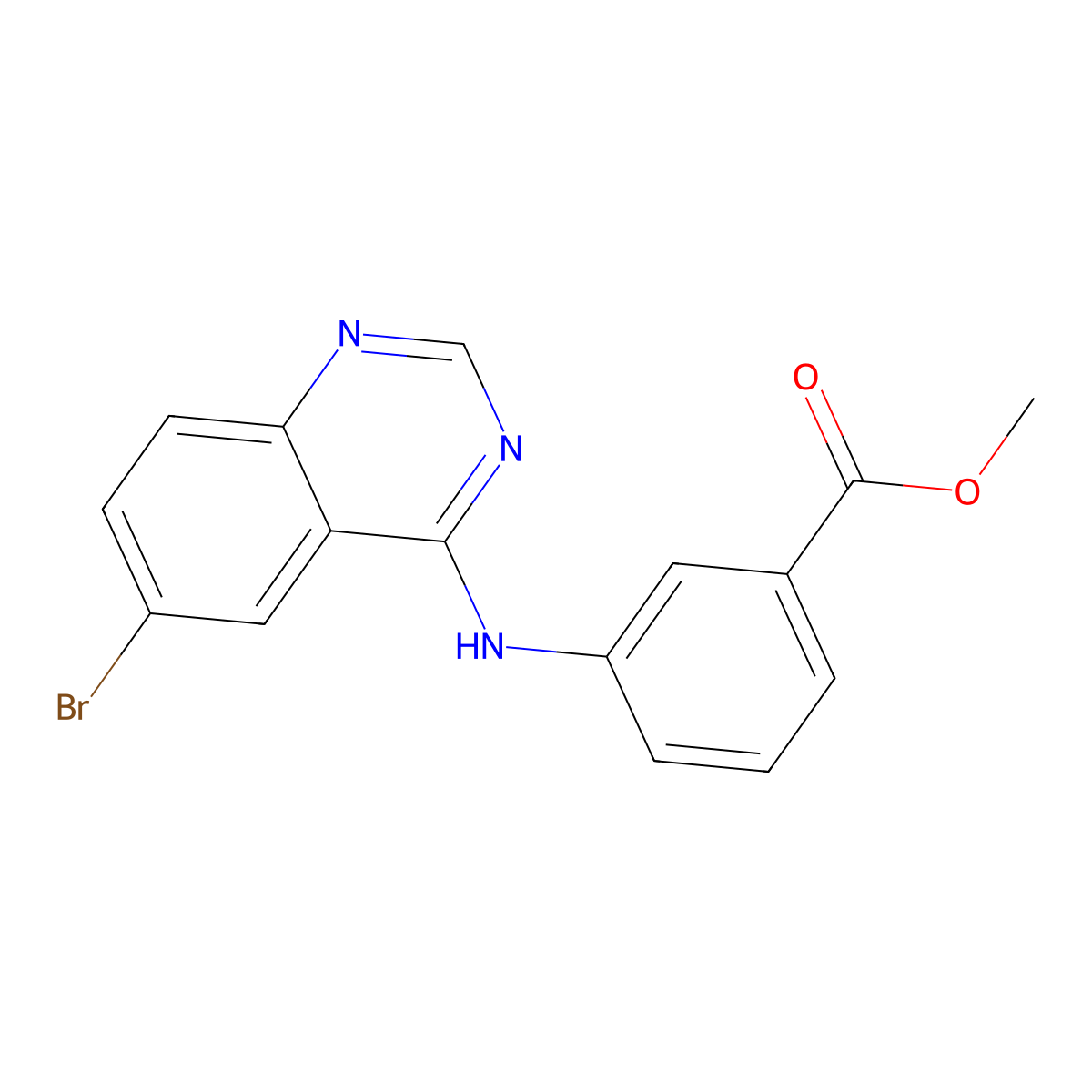 Methyl 3-((6-bromoquinazolin-4-yl)amino)benzoate molecular structure, CAS 307538-29-0