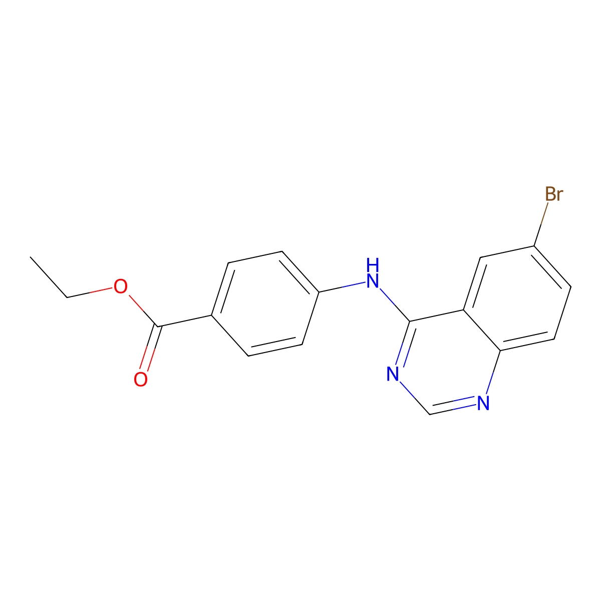 Ethyl 4-[(6-bromoquinazolin-4-yl)amino]benzoate molecular structure, CAS 307538-32-5