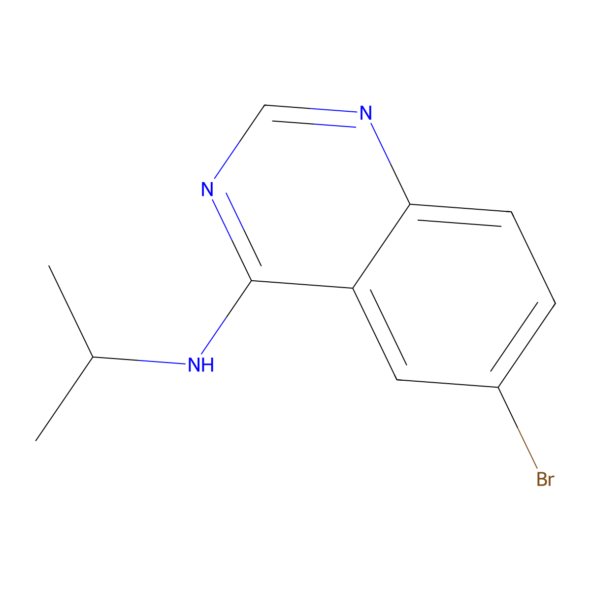 6-bromo-N-(propan-2-yl)quinazolin-4-amine molecular structure, CAS 307538-41-6