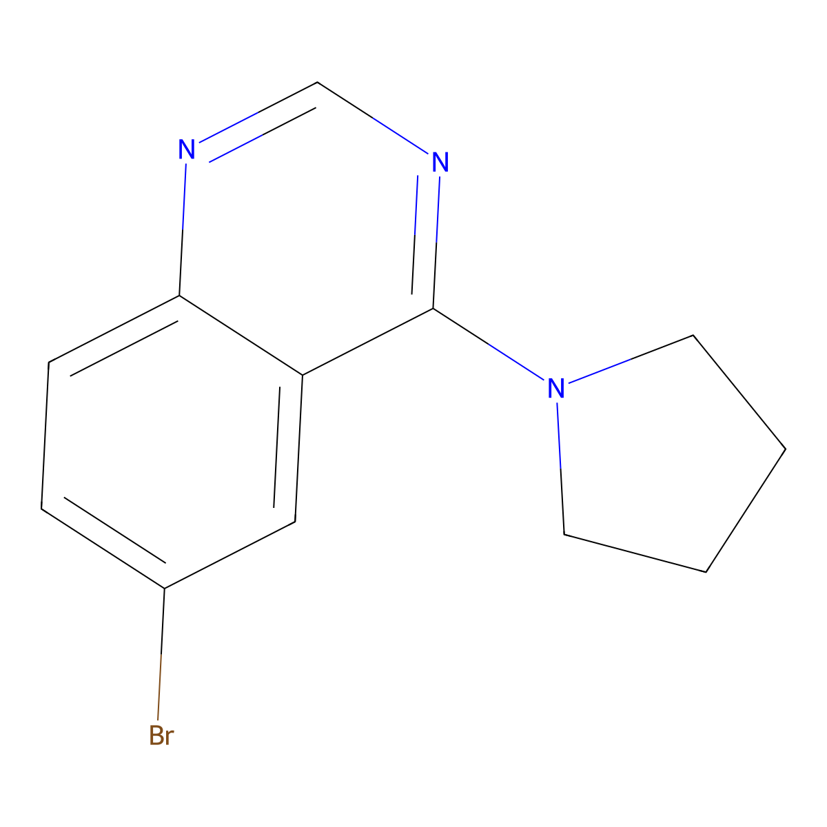6-Bromo-4-(pyrrolidin-1-yl)quinazoline molecular structure, CAS 307538-51-8