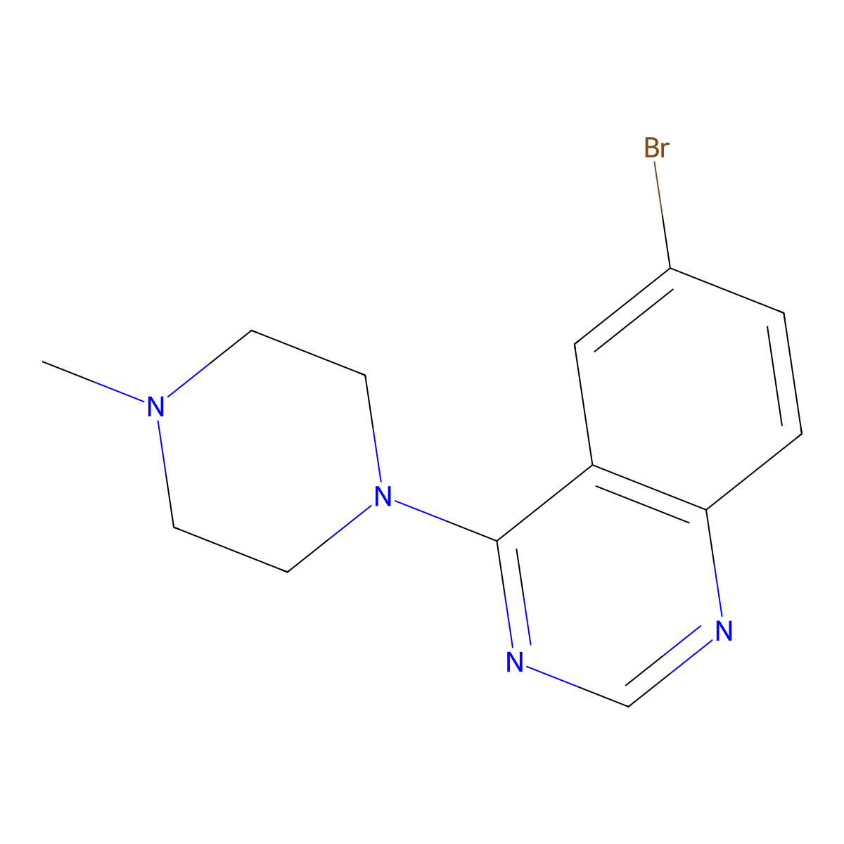 6-Bromo-4-(4-methylpiperazin-1-yl)quinazoline molecular structure, CAS 307538-54-1