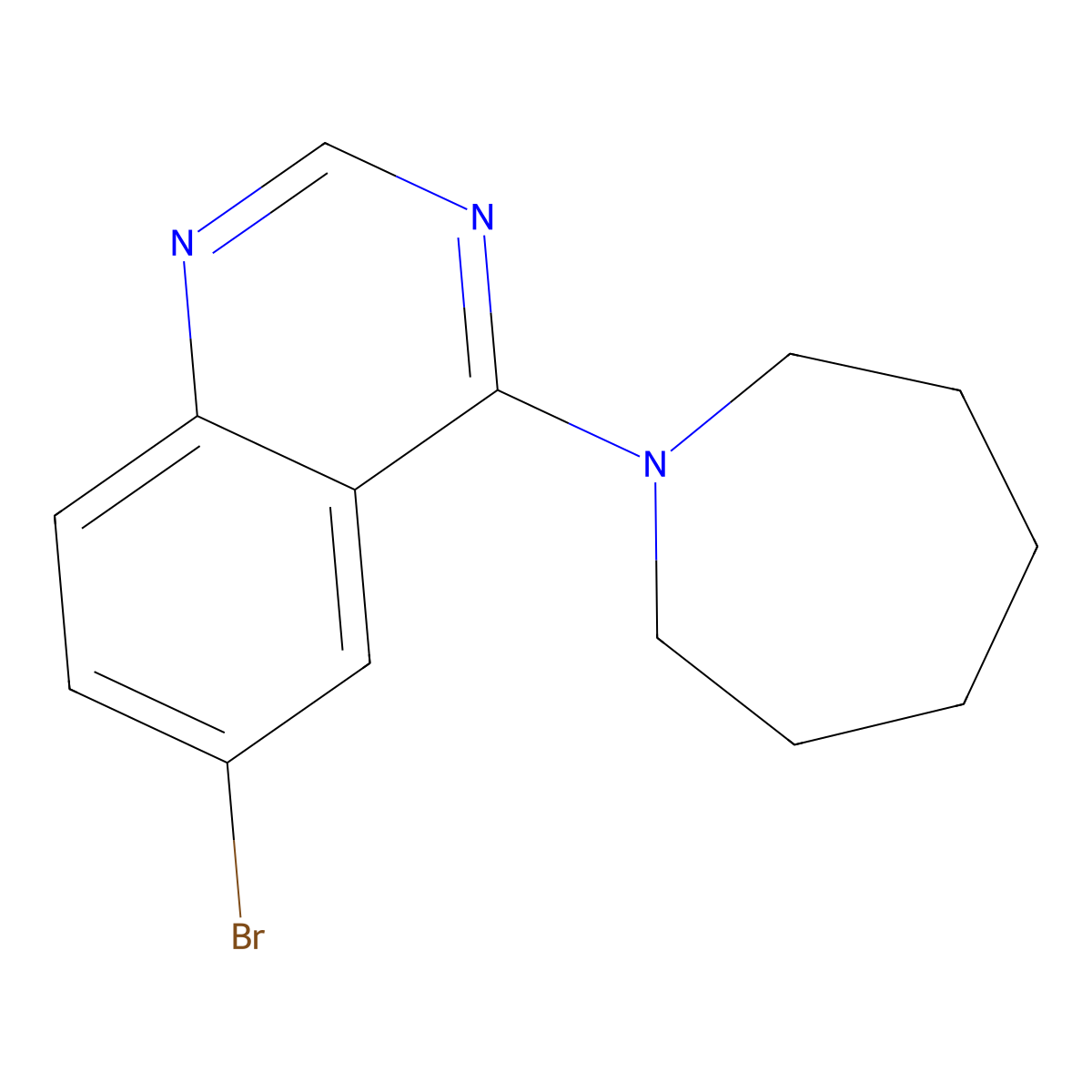 4-(Azepan-1-yl)-6-bromoquinazoline molecular structure, CAS 307538-55-2