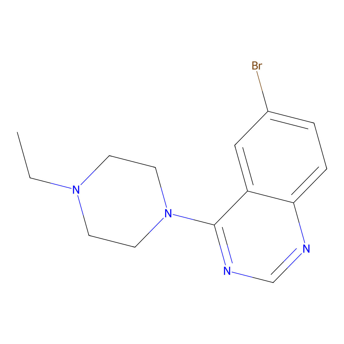 6-Bromo-4-(4-ethylpiperazin-1-yl)quinazoline molecular structure, CAS 307538-58-5