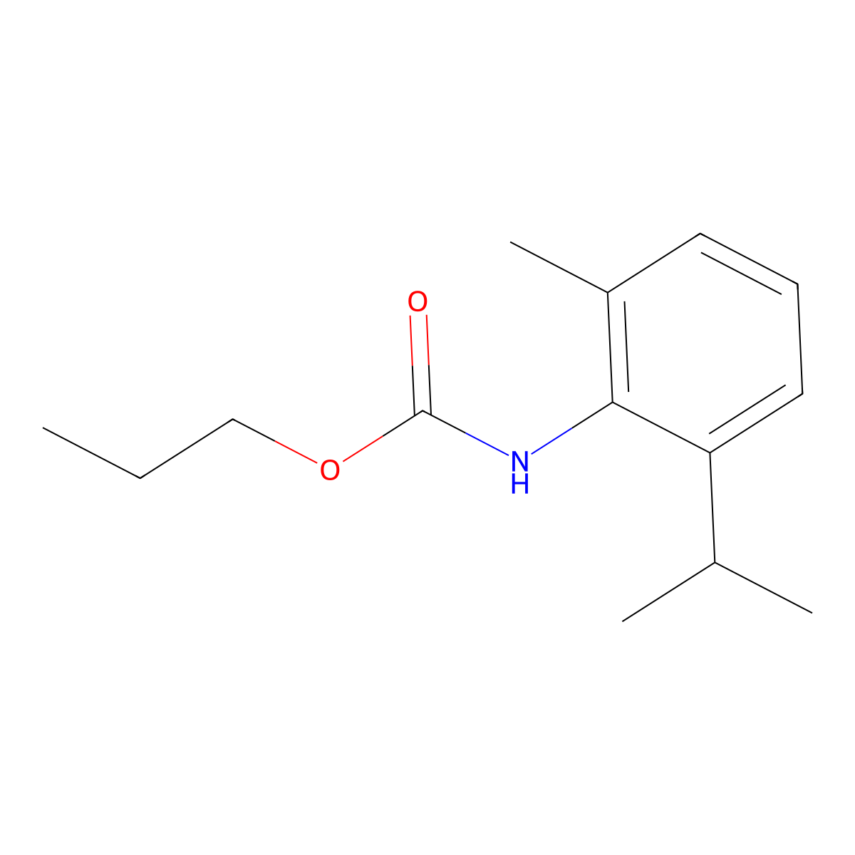 Propyl (2-isopropyl-6-methylphenyl)carbamate molecular structure, CAS 307539-62-4