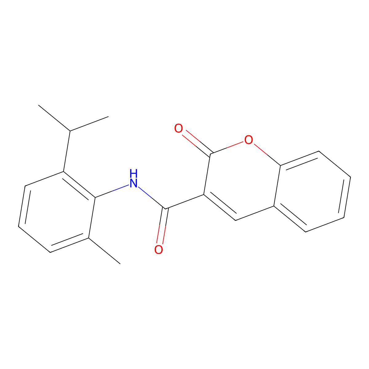 N-[2-methyl-6-(propan-2-yl)phenyl]-2-oxo-2H-chromene-3-carboxamide molecular structure, CAS 307539-67-9