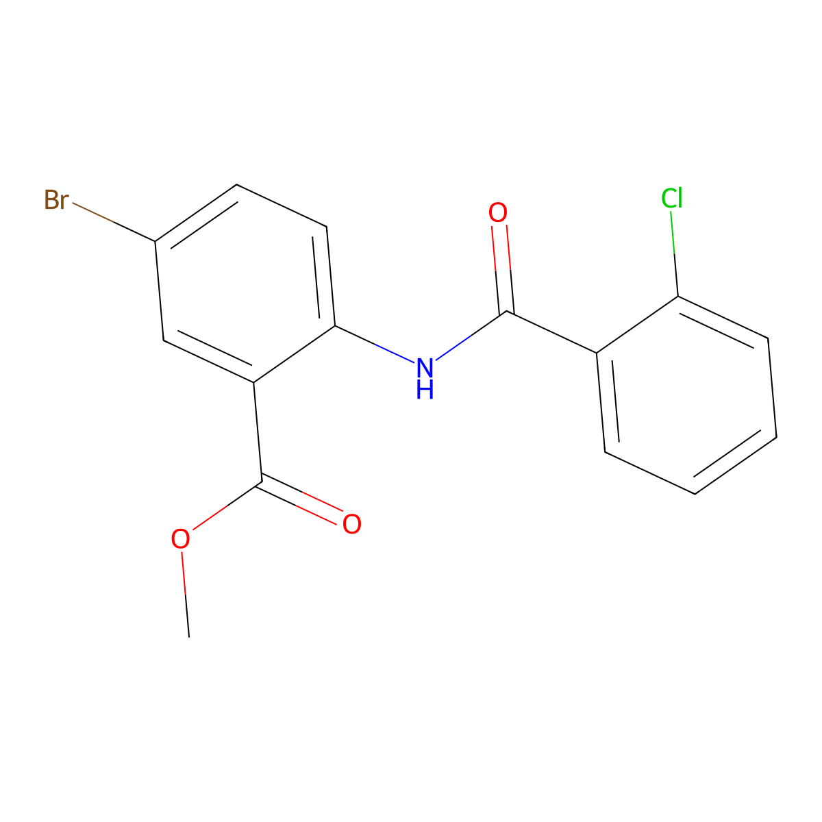 Methyl 5-bromo-2-(2-chlorobenzamido)benzoate molecular structure, CAS 307539-93-1