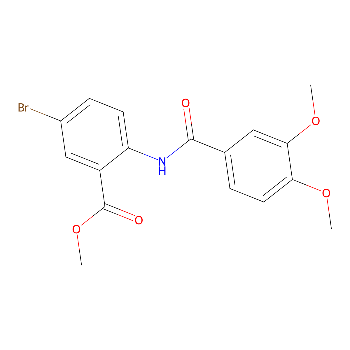 Methyl 5-bromo-2-(3,4-dimethoxybenzamido)benzoate molecular structure, CAS 307540-03-0