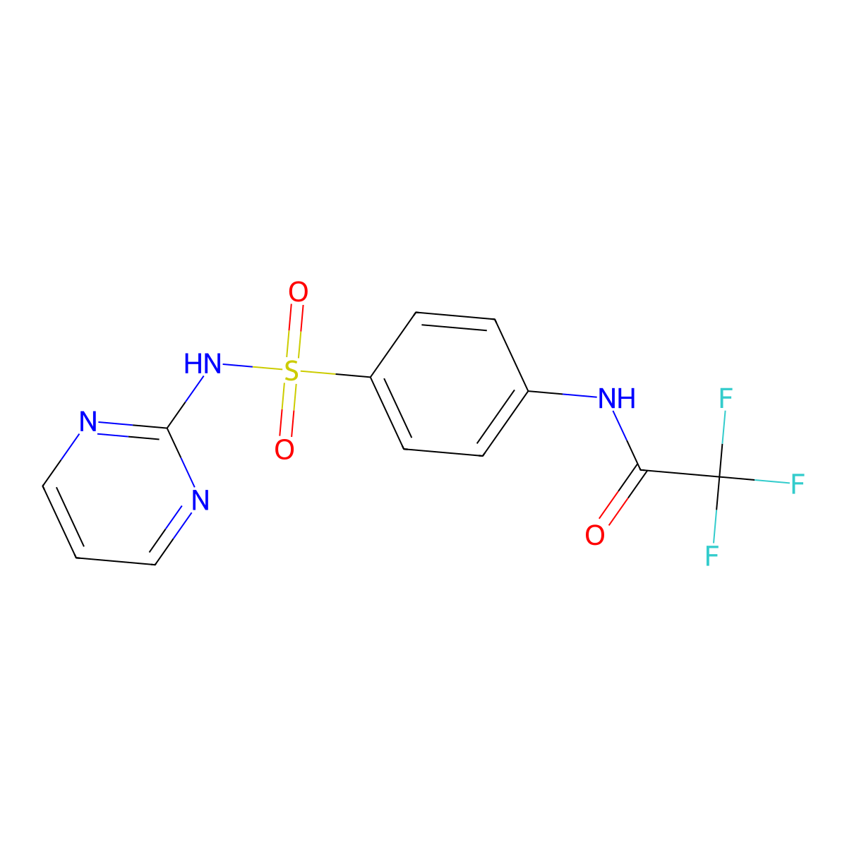 2,2,2-trifluoro-N-[4-(pyrimidin-2-ylsulfamoyl)phenyl]acetamide molecular structure, CAS 307540-23-4