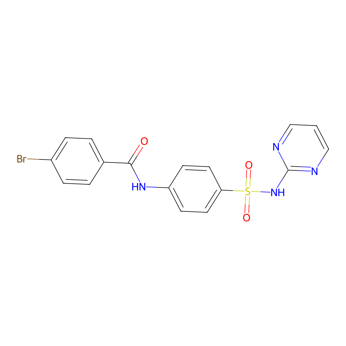 4-Bromo-N-[4-(pyrimidin-2-ylsulfamoyl)-phenyl]-benzamide molecular structure, CAS 307540-26-7