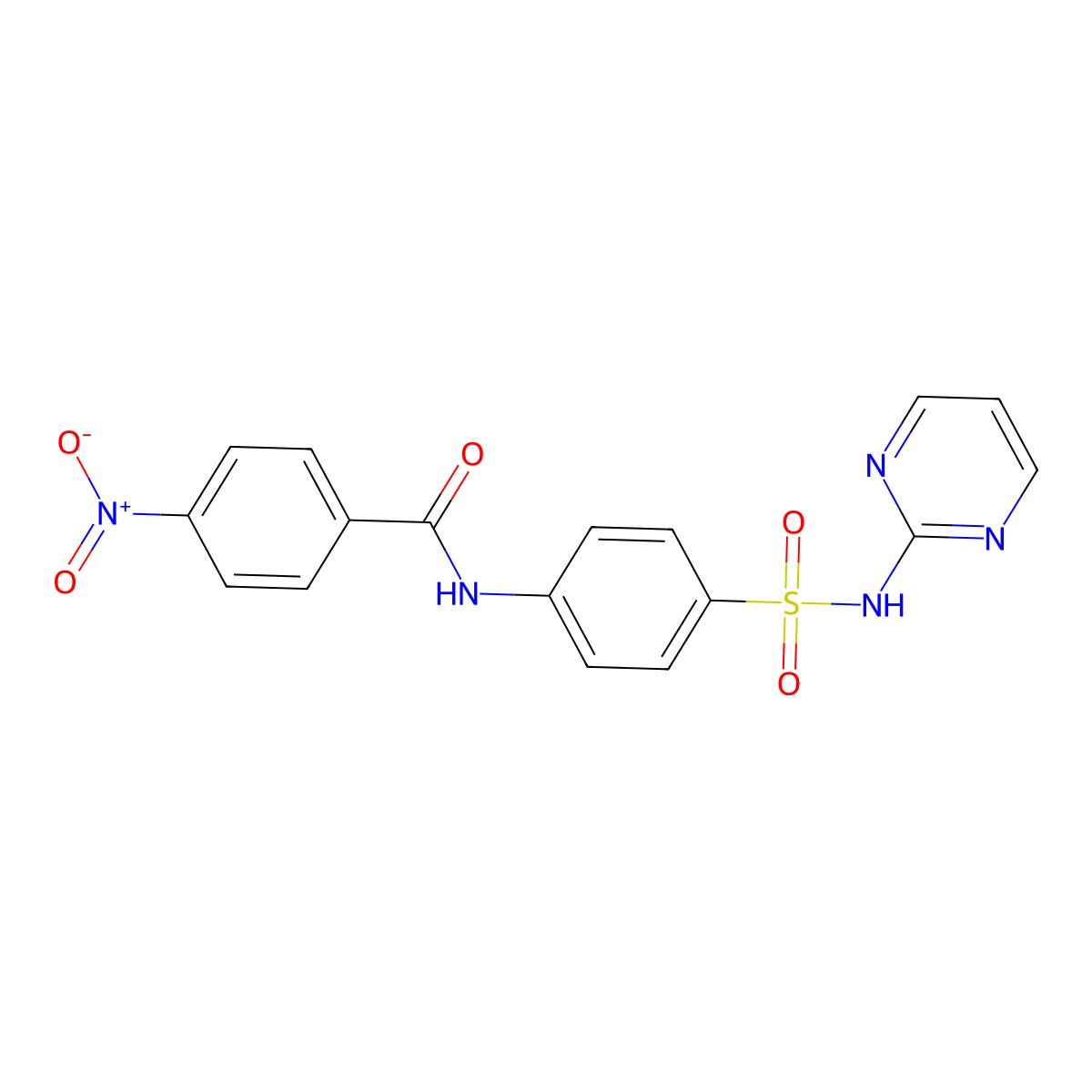 4-nitro-N-{4-[(2-pyrimidinylamino)sulfonyl]phenyl}benzamide molecular structure, CAS 307540-28-9