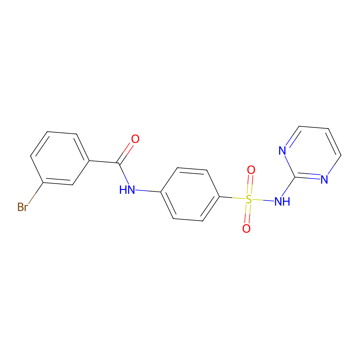 3-Bromo-N-[4-(pyrimidin-2-ylsulfamoyl)-phenyl]-benzamide molecular structure, CAS 307540-36-9