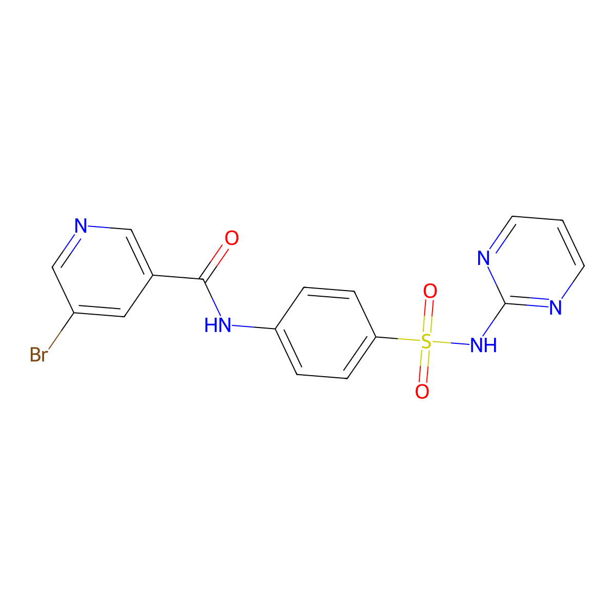 5-Bromo-N-[4-(pyrimidin-2-ylsulfamoyl)-phenyl]-nicotinamide molecular structure, CAS 307540-43-8