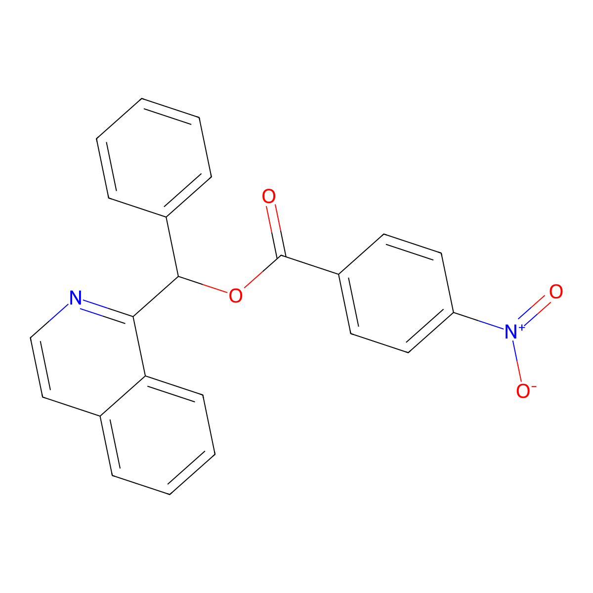 Isoquinolin-1-yl(phenyl)methyl 4-nitrobenzoate molecular structure, CAS 307540-49-4