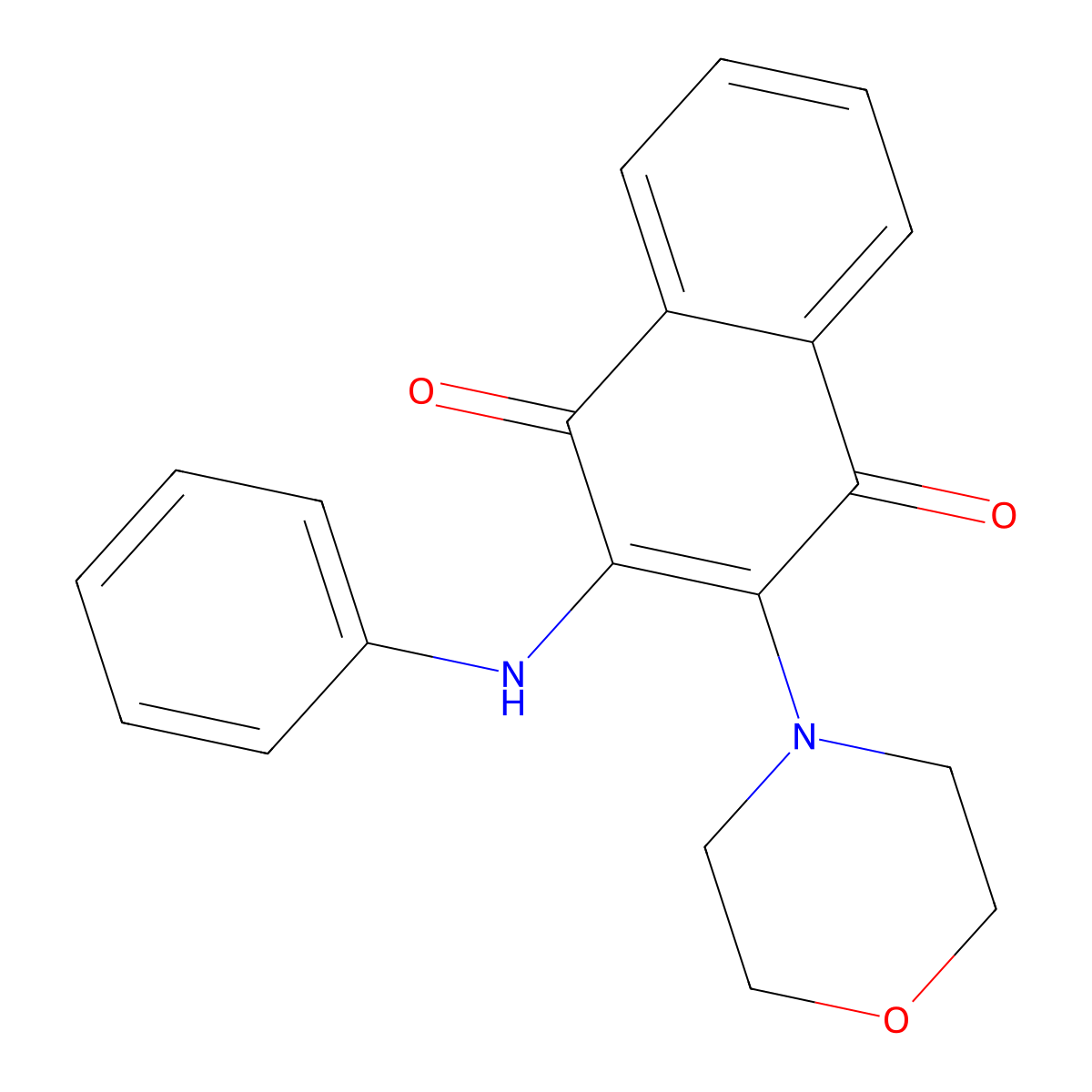 2-Morpholino-3-(phenylamino)naphthalene-1,4-dione molecular structure, CAS 307541-95-3
